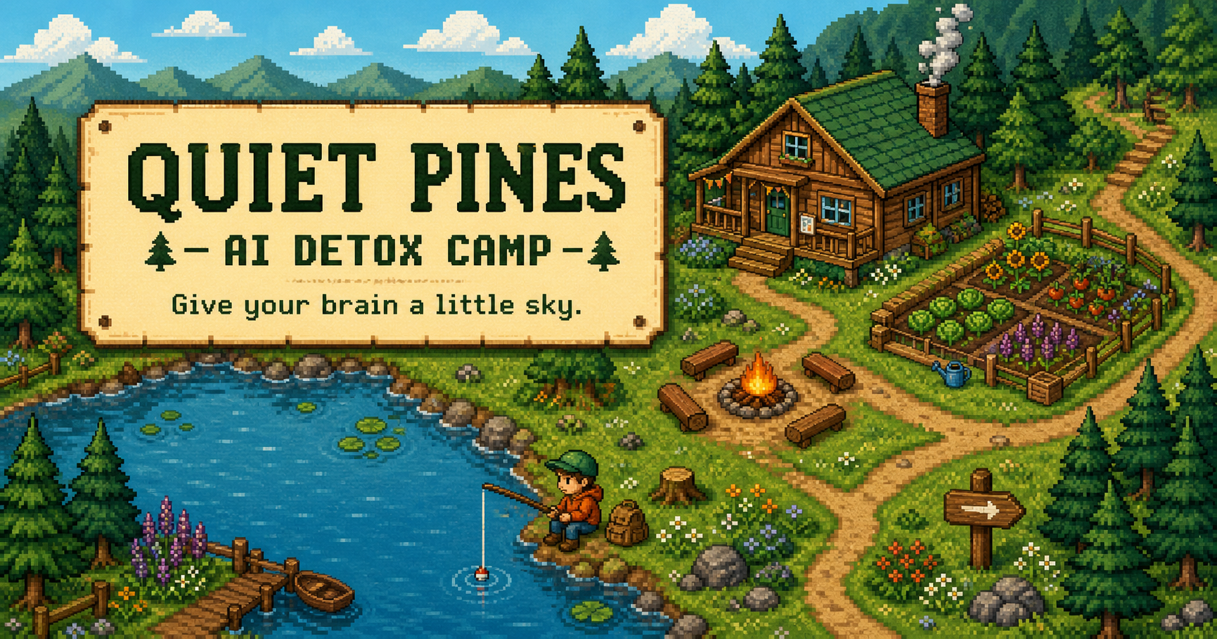 I made a tiny AI detox camp game for people who need a break from AI